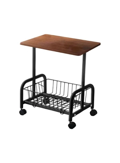 DubaiGallery Movable Coffee Table 2 Layer Cart Living Room Cart，2-Tier End Table/Bedside Table,Storage Table, Mid Century Modern Coffee Table with for Sofa Side Table-4