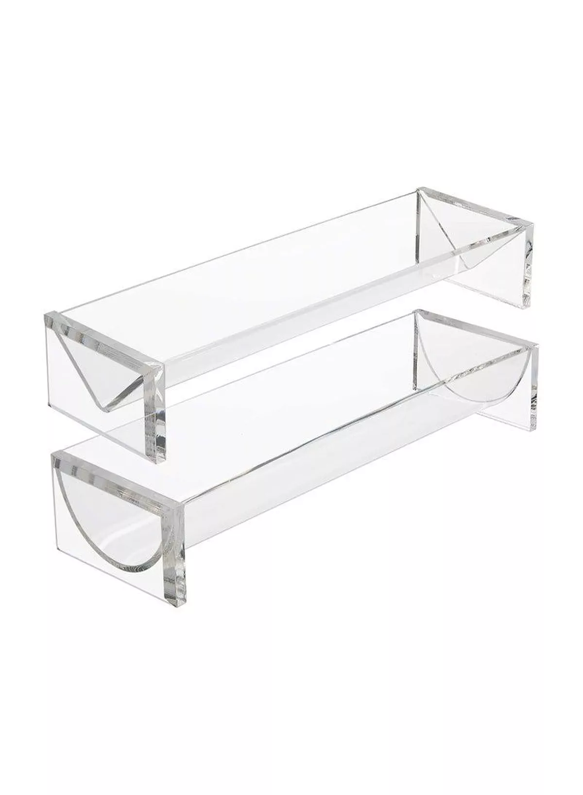 Sturdy Rectangular Acrylic Tray for serving Biscuits, Cracker Holder Stand, Pack of 2-2-2