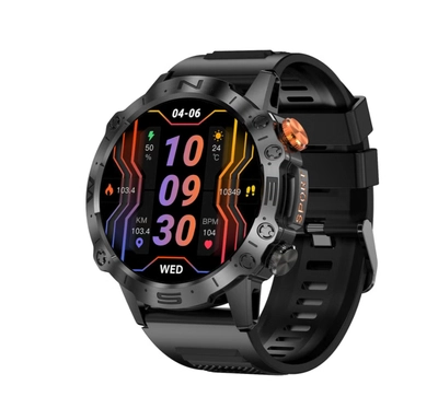 Armfit Dome Smartwatch For Men, AMOLED Always On Display Bluetooth Calling Waterproof Fitness Watches Compatible With Android iOS Black-0