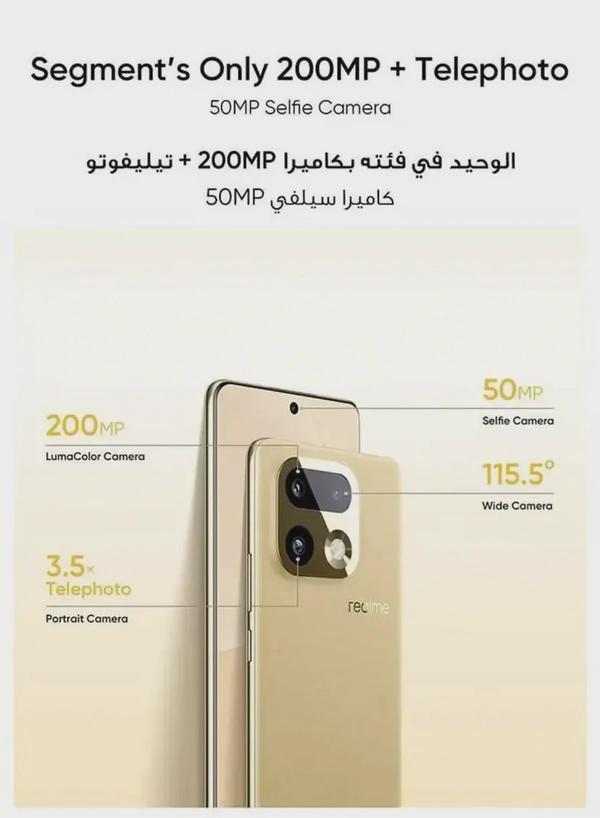 Realme 16 Pro+ 5G Dual SIM 12GB RAM 512GB Master Gold - International Version