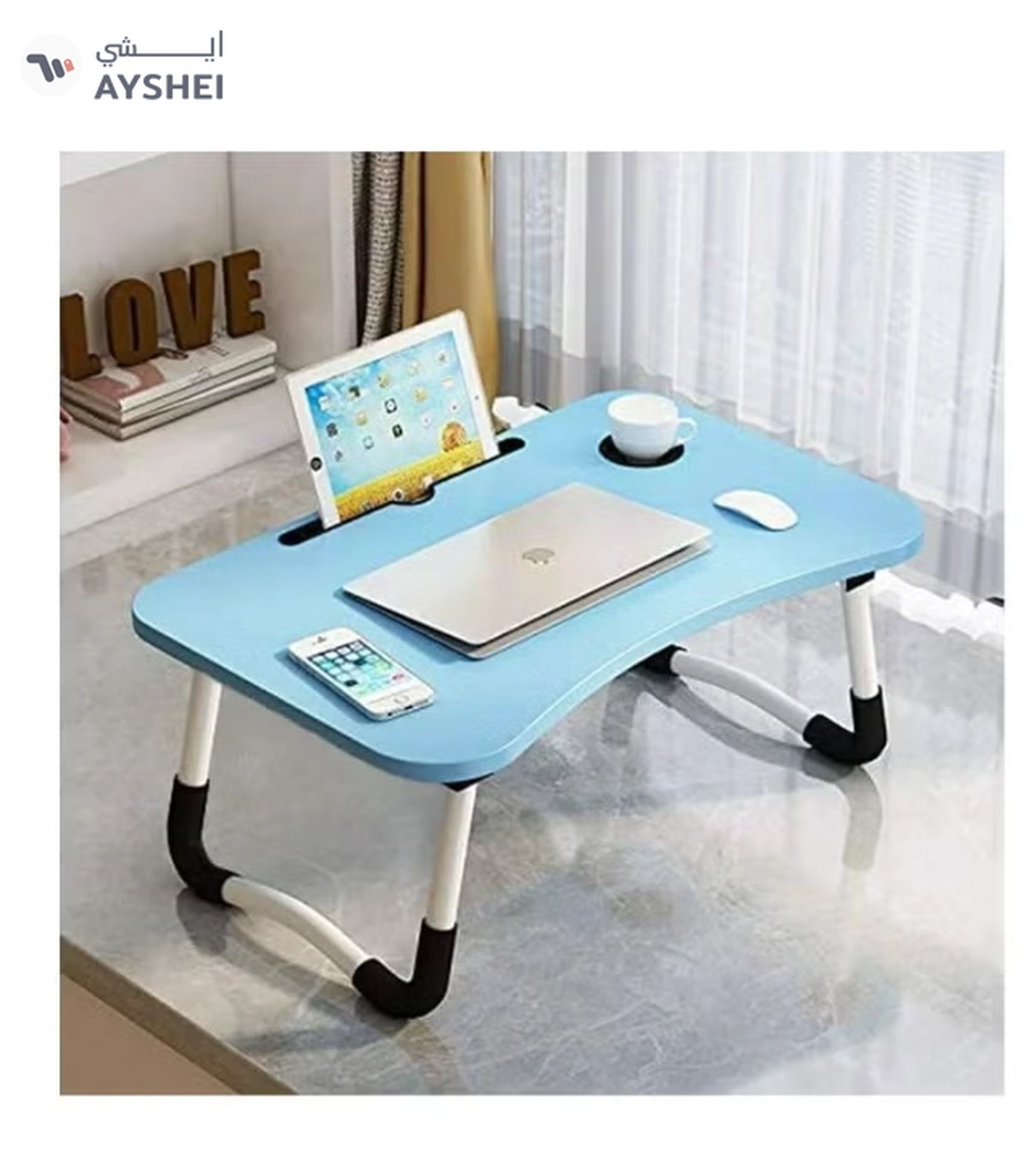 ORiTi Wooden Portable Table Blue-2-2