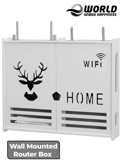 Eworld Stylish Wall-Mounted Router Rack for Wi-Fi Router-0