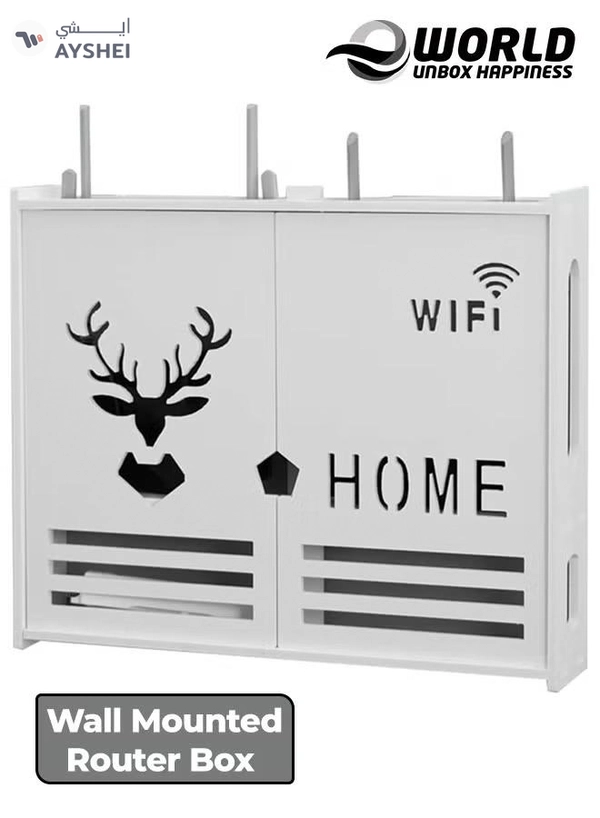 Eworld Stylish Wall-Mounted Router Rack for Wi-Fi Router