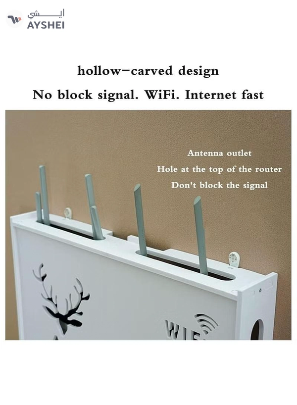 Eworld Stylish Wall-Mounted Router Rack for Wi-Fi Router