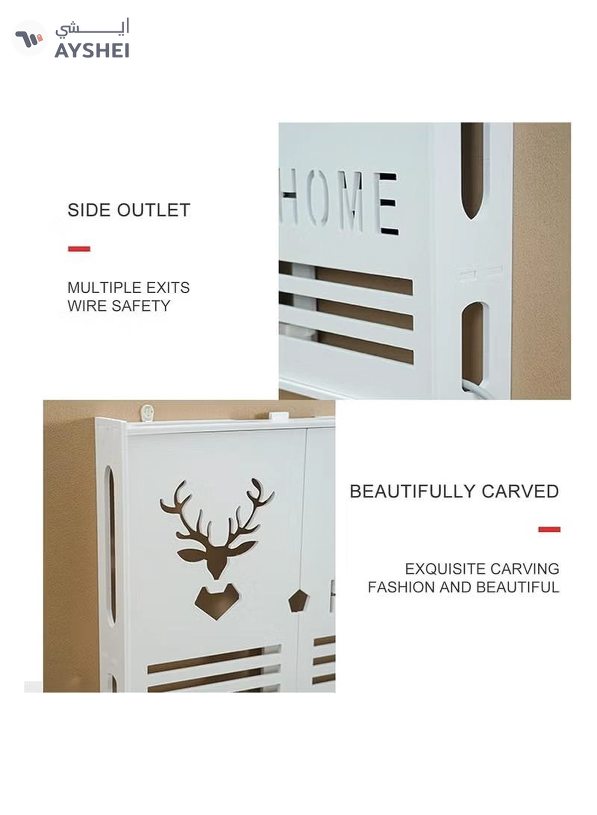 Eworld Stylish Wall-Mounted Router Rack for Wi-Fi Router-5-5