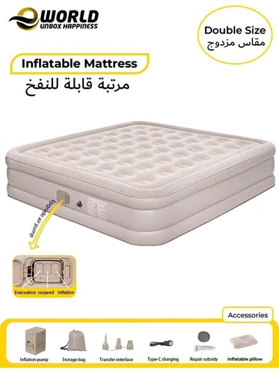 Eworld Portable Inflatable Air Mattress with Built in Electric Pump-1