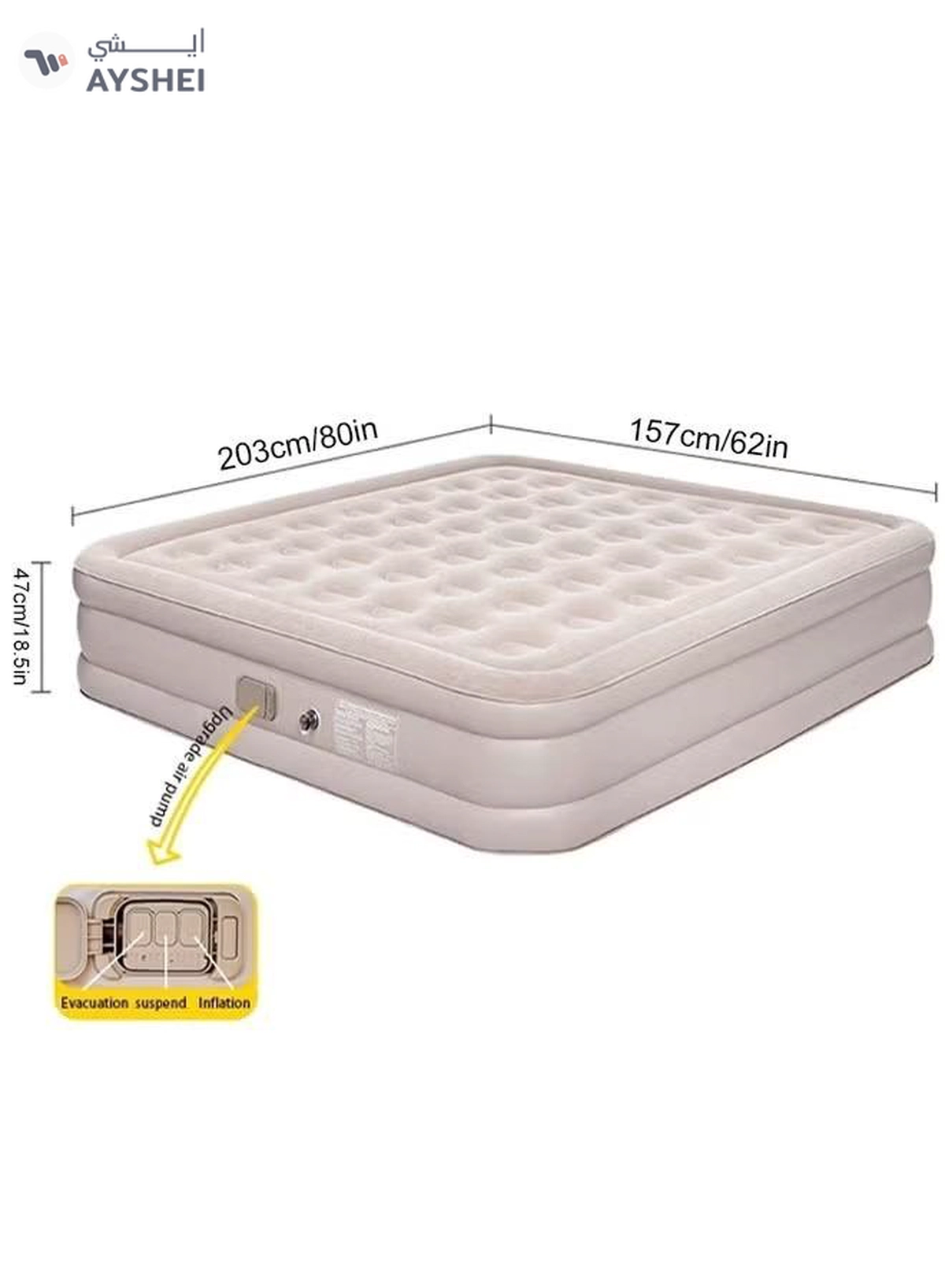 Eworld Portable Inflatable Air Mattress with Built in Electric Pump-5-5