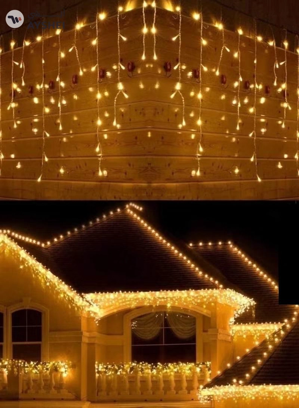 Yuwell 18 Meter 300 LED String Lights Decoration Lights Warm White Light 8 Modes Led Light Clear Wire For Home Decorations Ramadan Lights Indoor & Outdoor Decoration Ramadan Decoration Light Diwali Lights Curtain Lights With 3-Pin UK Plug