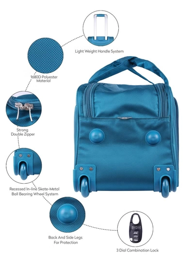 PARAJOHN 3-Piece Travel Luggage Duffel Bag Set Blue-4