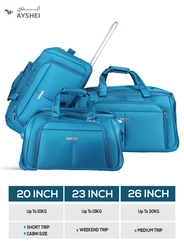 PARAJOHN 3-Piece Travel Luggage Duffel Bag Set Blue