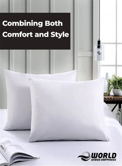 Eworld Waterproof White Cotton Pillow Covers with Smooth Zippers-4