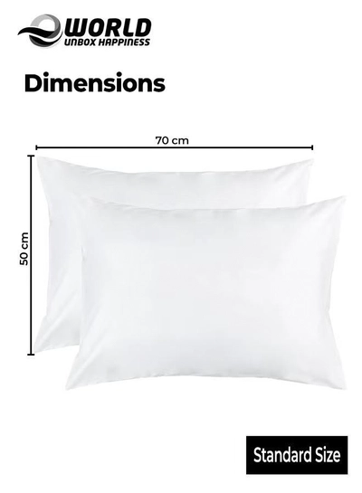 Eworld Waterproof White Cotton Pillow Covers with Smooth Zippers-6