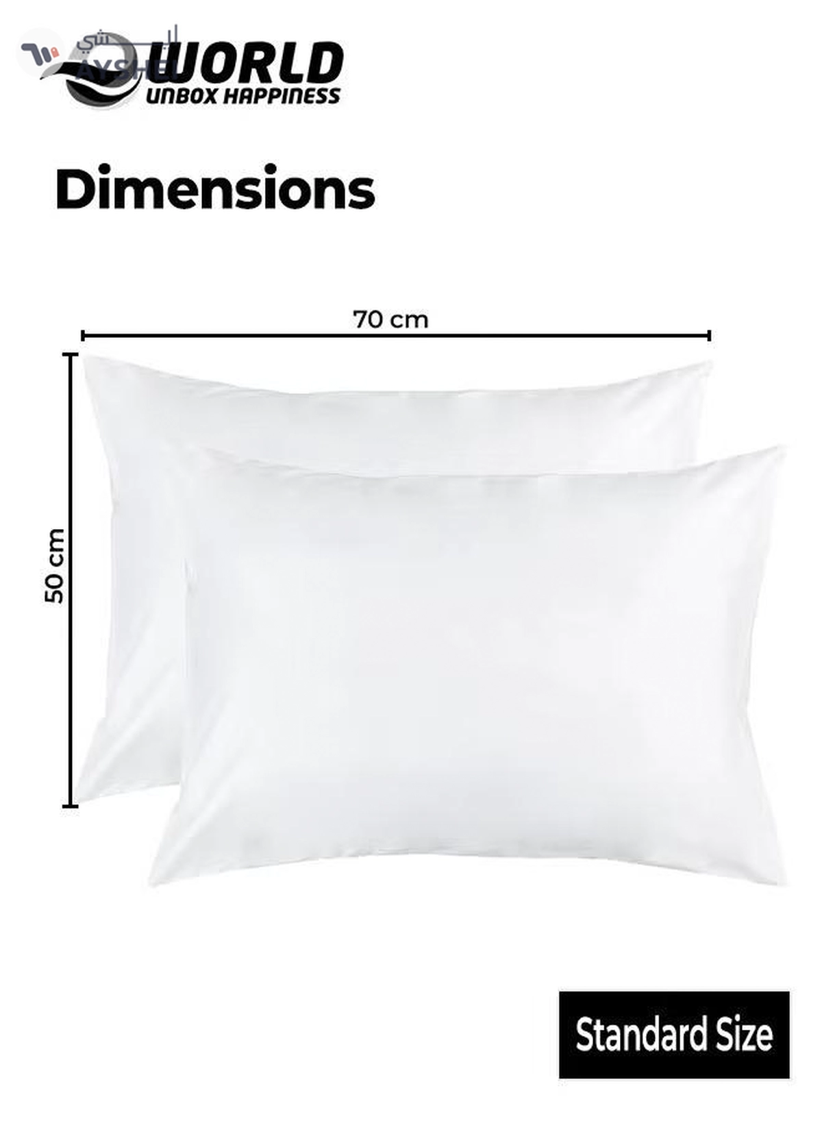 Eworld Waterproof White Cotton Pillow Covers with Smooth Zippers-6-6
