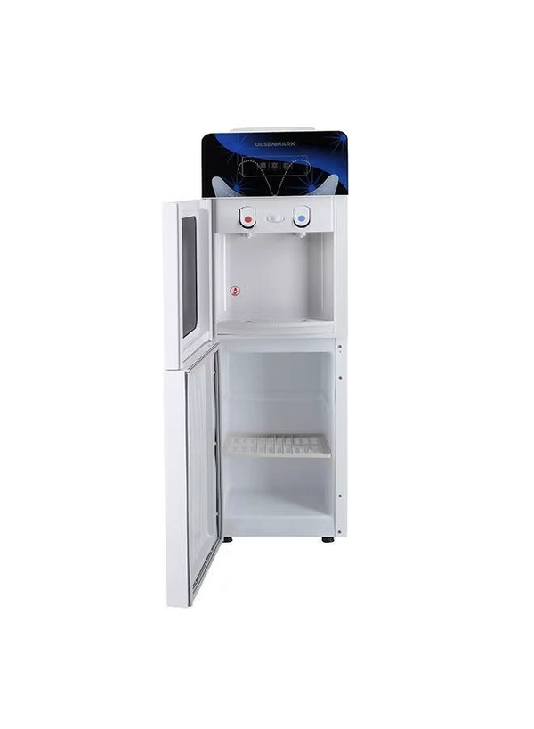 Olsenmark Two Door Water Dispenser with Glass Panel Hot And Cold Function OMWD1837 Blur and White