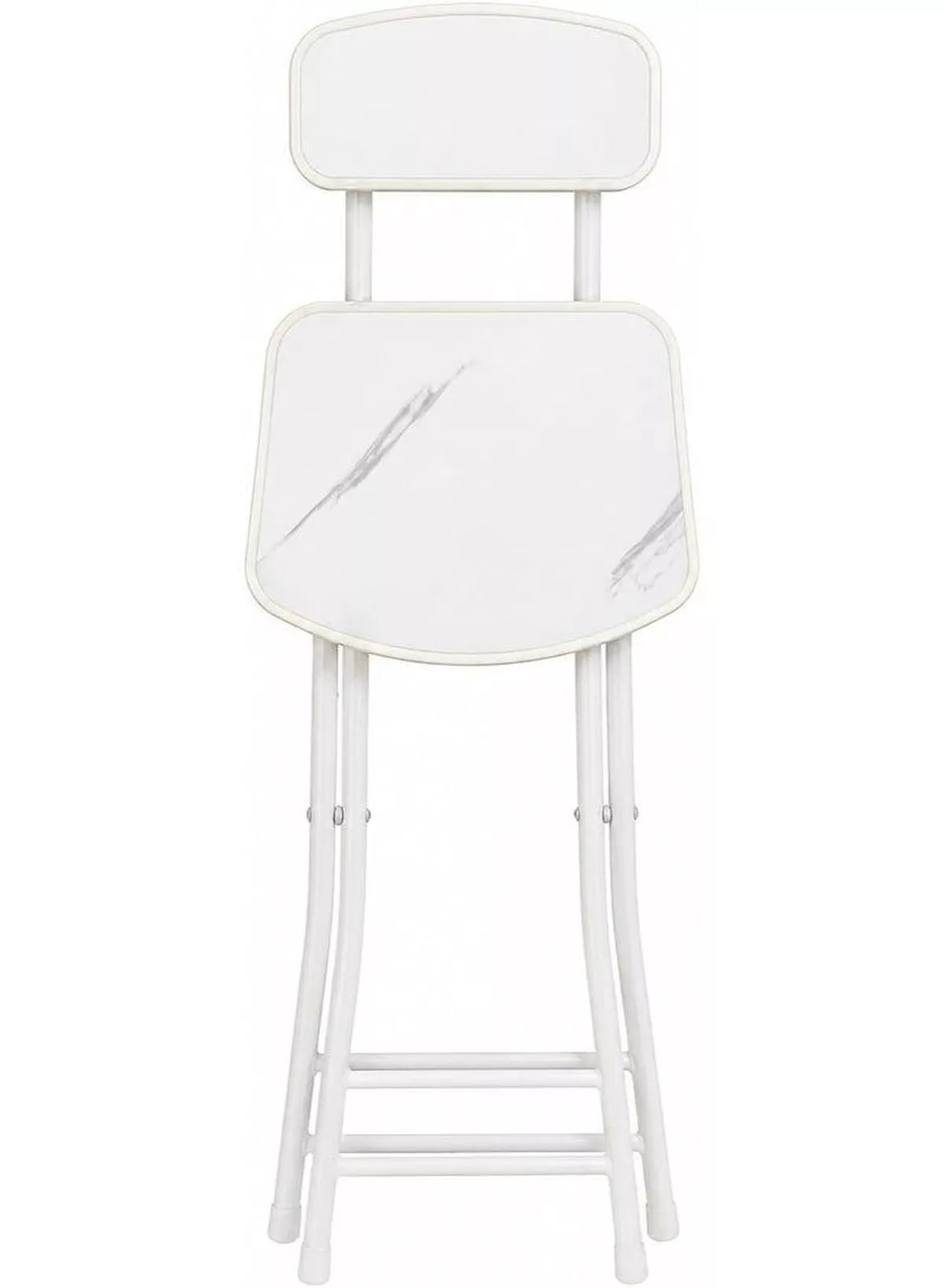DubaiGallery Marble Design Table and Chair [2 Chair] - Foldable Chair & Table Set with Metal Frame Dining Set for Garden Furniture | Patio Set for Balcony, Office, Camping & outdoor (70x60cm) - White-4-4