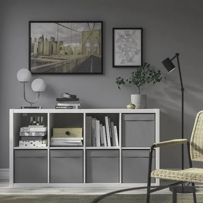 DRÖNA Storage Box - Dark Grey, 33x38x33 cm-1