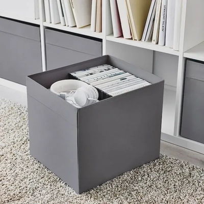 DRÖNA Storage Box - Dark Grey, 33x38x33 cm-3