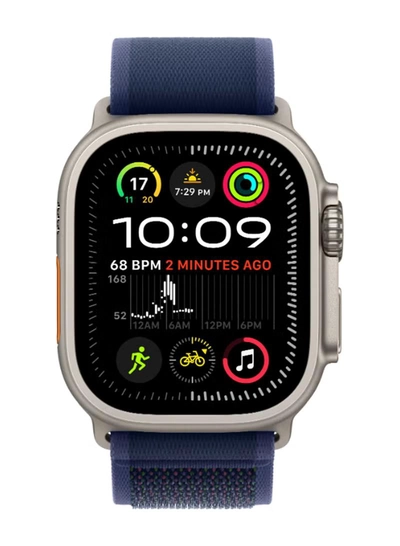 Apple Watch Ultra 2 (2024) GPS + Cellular 49mm Natural Titanium Case With Blue Trail Loop - S/M-2