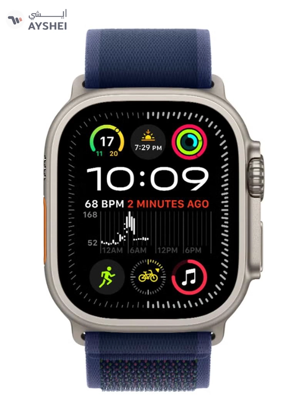 Apple Watch Ultra 2 (2024) GPS + Cellular 49mm Natural Titanium Case With Blue Trail Loop - S/M