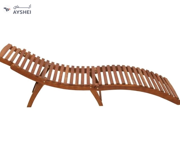 YATAI Solid Acacia Wood Sun Lounger Outdoor - Weather-Resistant Adjustable Recliner Patio Chairs 