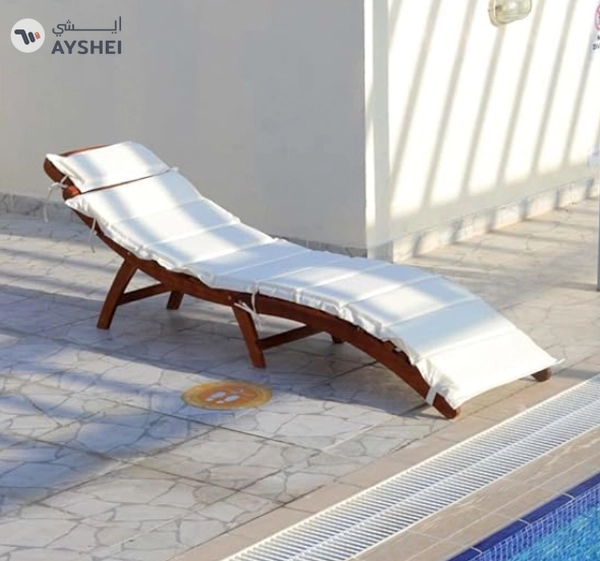 YATAI Solid Acacia Wood Sun Lounger Outdoor - Weather-Resistant Adjustable Recliner Patio Chairs 