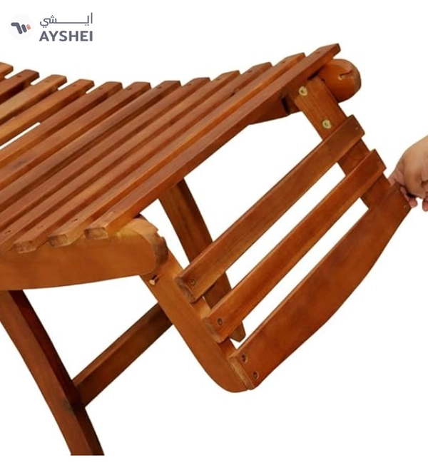 YATAI Solid Acacia Wood Sun Lounger Outdoor - Weather-Resistant Adjustable Recliner Patio Chairs 