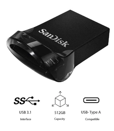 sandisk 512GB Ultra Fit USB 3.1 Flash Drive - SDCZ430-512G-G46 512 GB-0