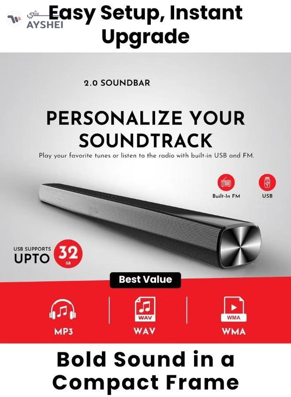JVC Bundle Of 55-Inch Edgeless 4K UHD QLED Smart TV (WebOS, Dolby Audio, Bluetooth, Magic Remote) With 2.0 Channel Soundbar (Bluetooth, FM Radio, USB Playback) LT-55NQ7145+SOUNDBAR Black