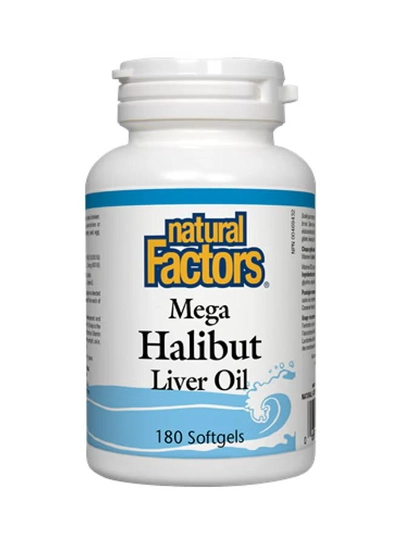 natural Factors Mega Halibut Liver Oil 180 Softgels-0