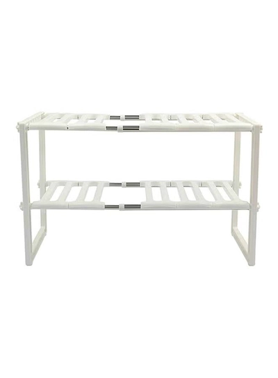 SKY-TOUCH 2-Tier Expandable Kitchen Storage Rack White 50cm-0