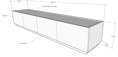 Egde TV Unit, 200 cms, Veneer-3
