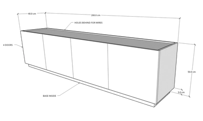 Egde TV Unit, 200 cms, Veneer-4