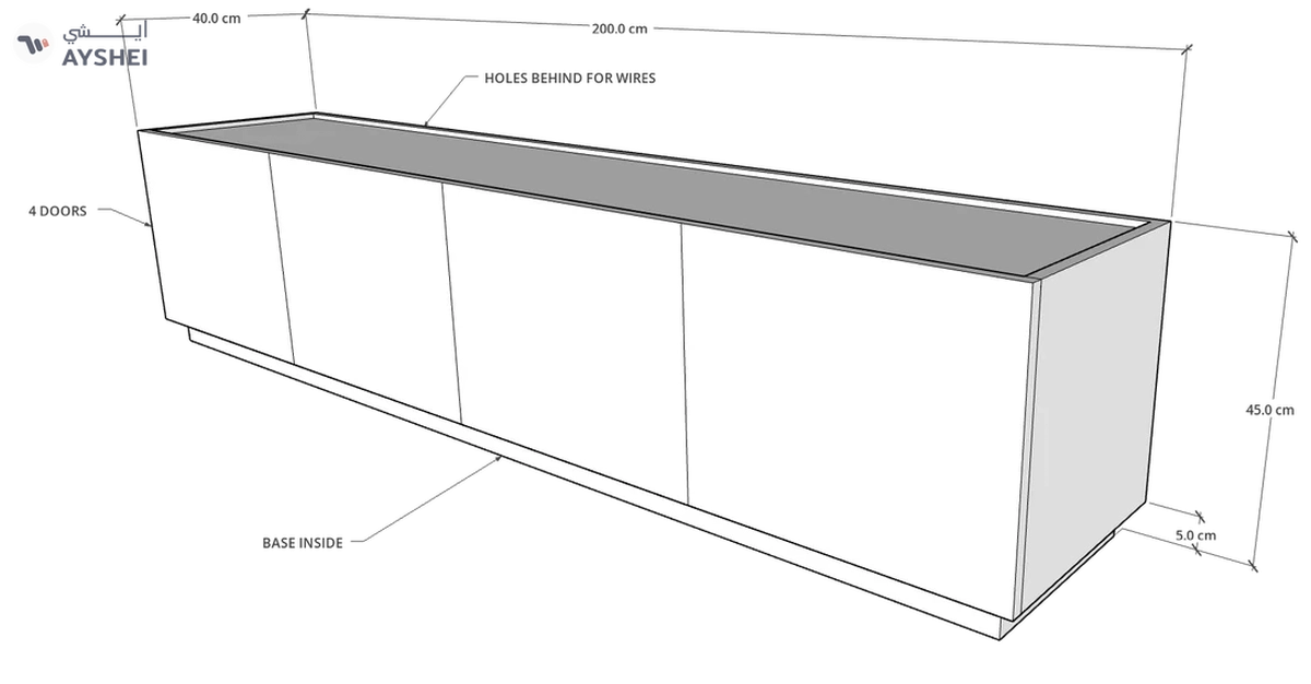 Egde TV Unit, 200 cms, Veneer-2-2