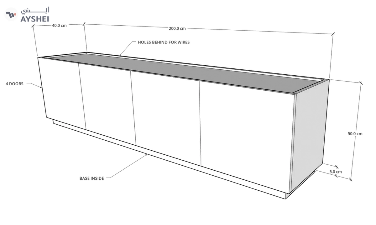 Egde TV Unit, 200 cms, Veneer-4-4
