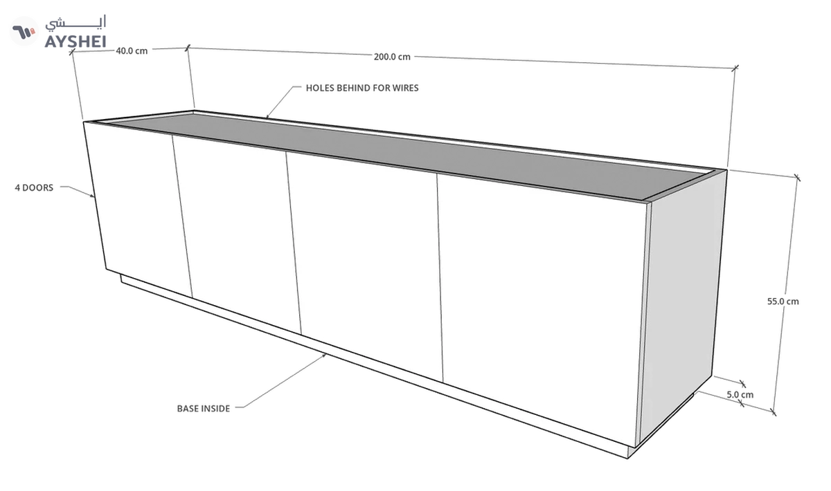 Egde TV Unit, 200 cms, Veneer-5-5