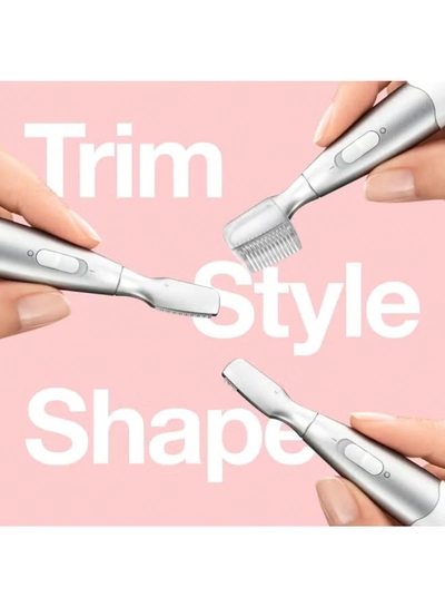 BRAUN Silk finish FG1106 Precision Hair Remover + 4 attachments. White / Silver-3