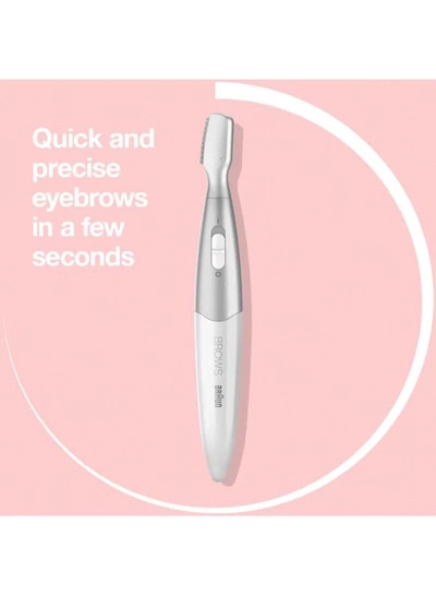 BRAUN Silk finish FG1106 Precision Hair Remover + 4 attachments. White / Silver-4