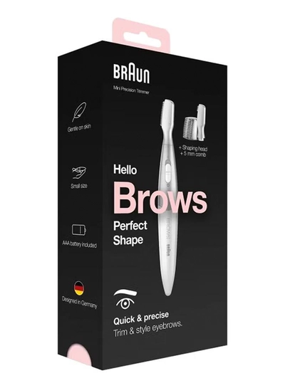 BRAUN Silk finish FG1106 Precision Hair Remover + 4 attachments. White / Silver-6