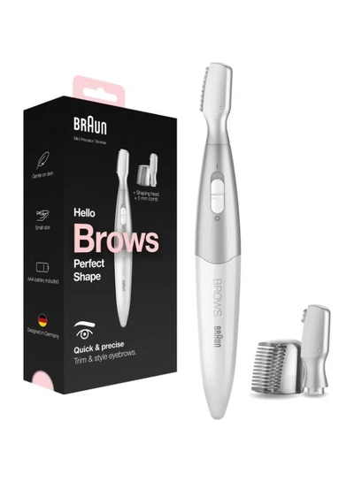 BRAUN Silk finish FG1106 Precision Hair Remover + 4 attachments. White / Silver-0