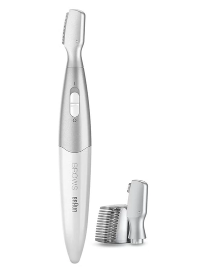 BRAUN Silk finish FG1106 Precision Hair Remover + 4 attachments. White / Silver-1