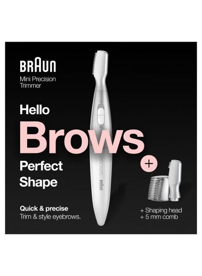 BRAUN Silk finish FG1106 Precision Hair Remover + 4 attachments. White / Silver-2