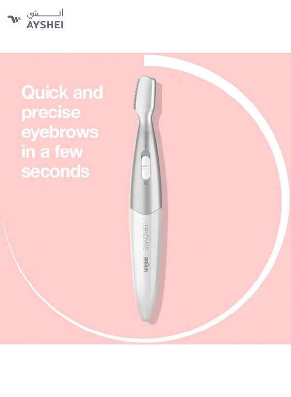 BRAUN Silk finish FG1106 Precision Hair Remover + 4 attachments. White / Silver