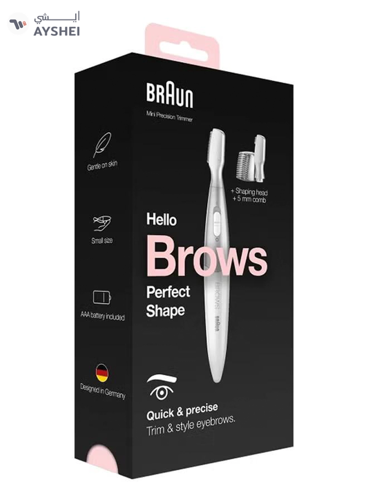 BRAUN Silk finish FG1106 Precision Hair Remover + 4 attachments. White / Silver-6-6