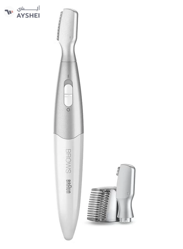 BRAUN Silk finish FG1106 Precision Hair Remover + 4 attachments. White / Silver