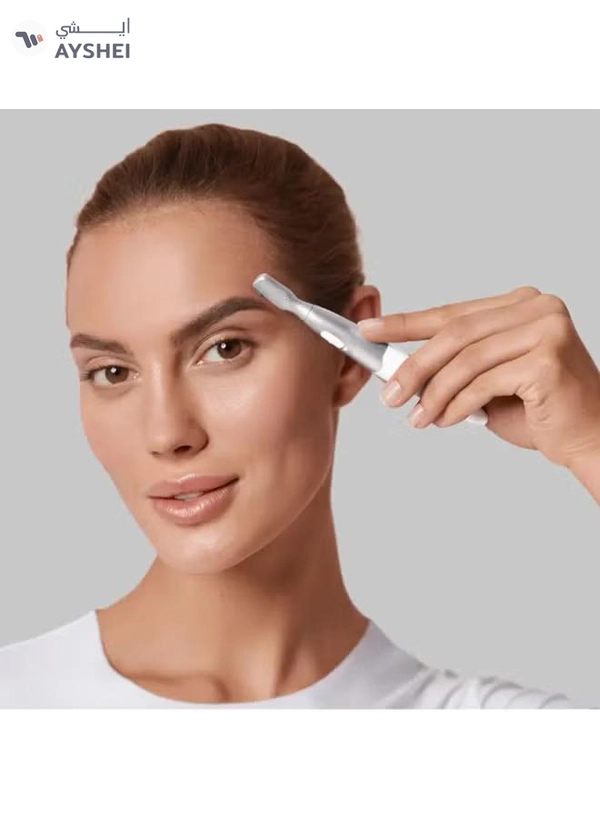 BRAUN Silk finish FG1106 Precision Hair Remover + 4 attachments. White / Silver