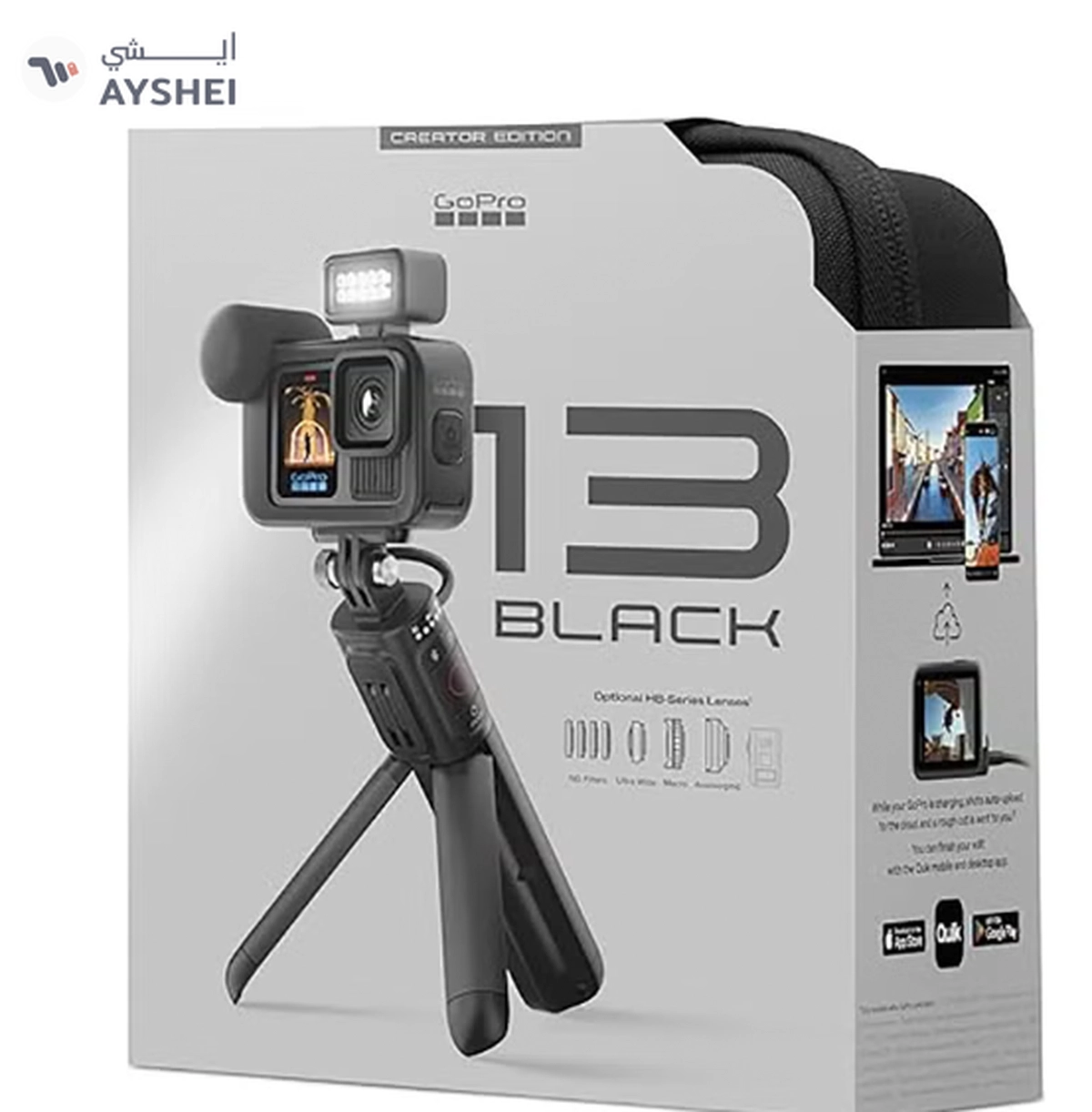 GoPro Hero13 Creator Edition - Includes Volta (Battery Grip, Tripod, Remote), Media Mod, Light Mod-4-4