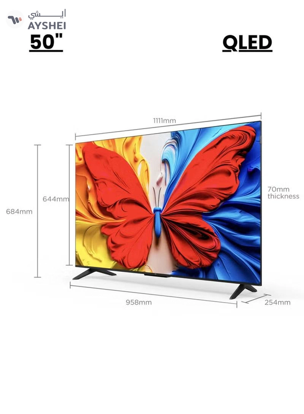 TCL 50 Inch S5K QLED Full HD Smart Google TV with Google Voice, HDR10, Dolby Audio, Google Cast, and Metallic Bezel-less Slim Design - 2025 Model 50S5K Black