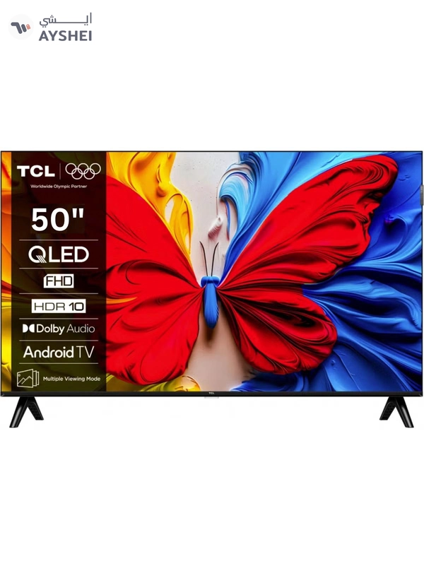 TCL 50 Inch S5K QLED Full HD Smart Google TV with Google Voice, HDR10, Dolby Audio, Google Cast, and Metallic Bezel-less Slim Design - 2025 Model 50S5K Black