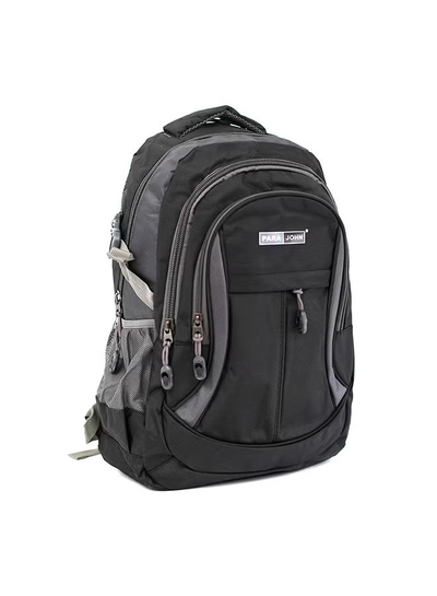 PARAJOHN Nylon Zipper Back Pack Black-1