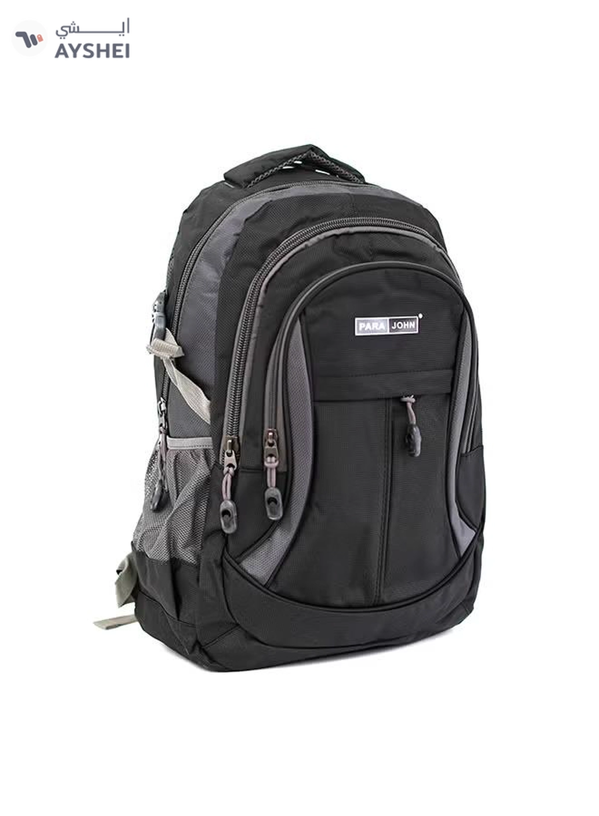 PARAJOHN Nylon Zipper Back Pack Black-1-1